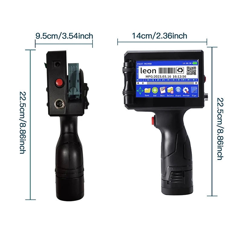 12.7 مللي متر طابعة ملصقات يده طابعة نافثة للحبر رمز الاستجابة السريعة دفعة تاريخ رقم الشعار تاريخ انتهاء الصلاحية آلة الترميز المحمولة