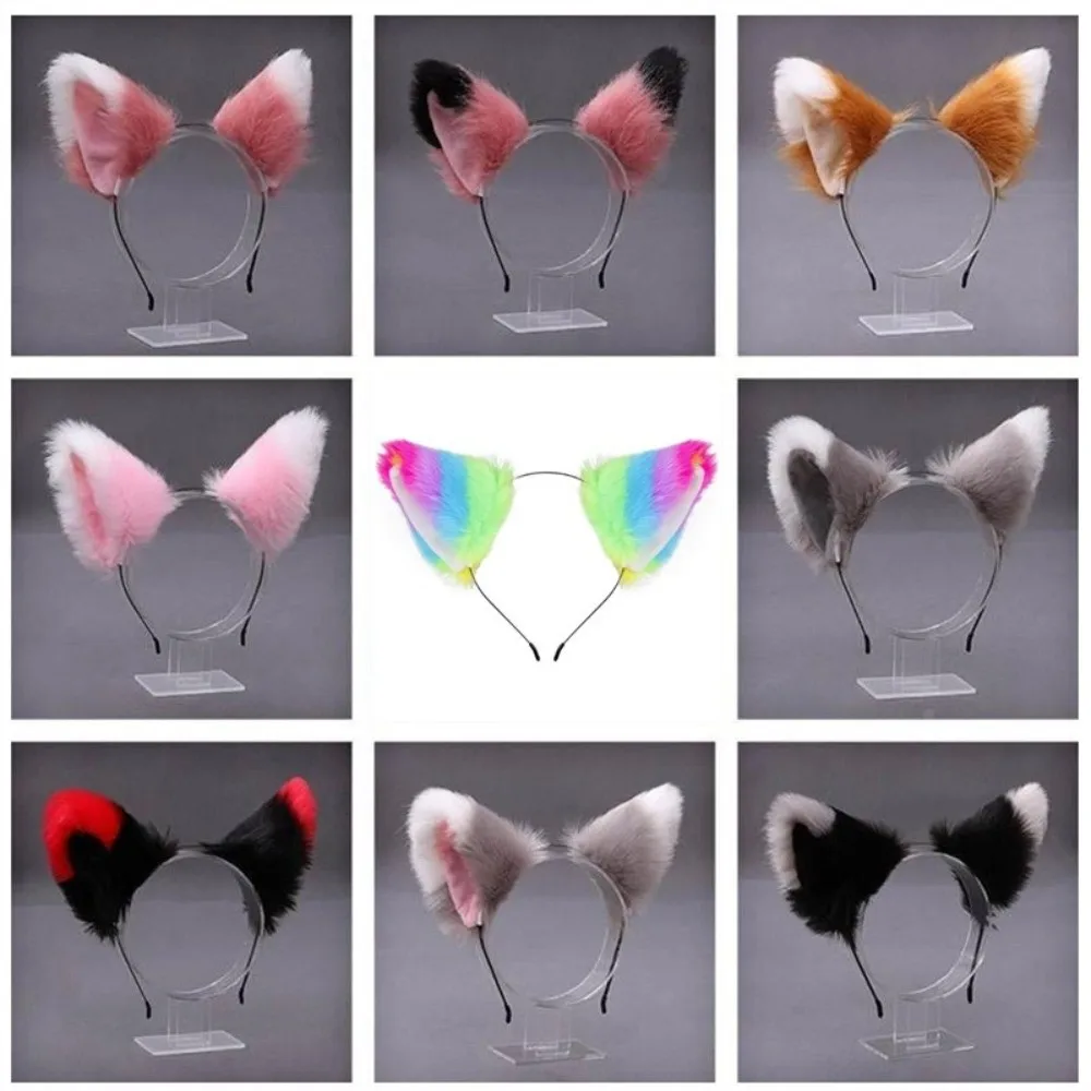 Fashion Furry Animal Ear Hair Hoops Cat Ear Plush Ear Hair Bands Anime Fox Hair Accessories Girls