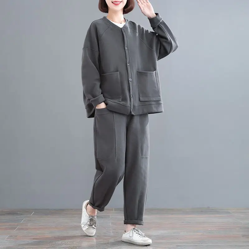 

Woman Sportswear Sports Suit Female Oversize Hoodie and Pants Casual Sport Ladies Two Piece Set Loose Hoodies Outfit G629