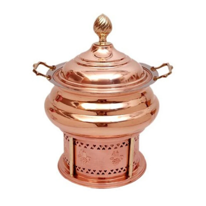 Brass & copper Chafing Dish Restaurant & Hotel Supplies Food Warmer Buffet Equipment Hammered Round Chafing Dish Food Serving