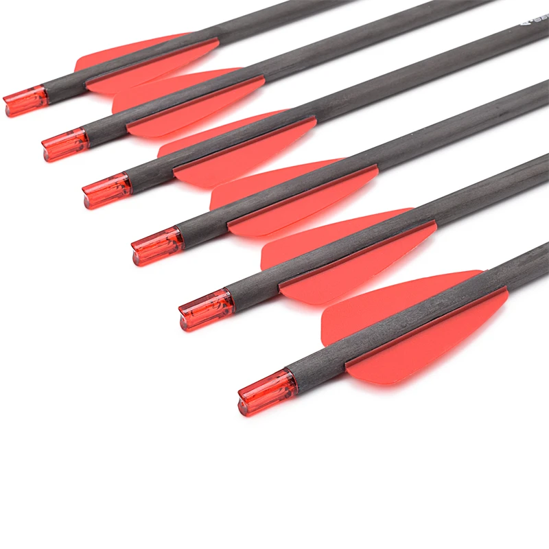

12 шт./лот, 16-дюймовый арбалетный болт, карбоновая стрела с 2-дюймовой красной лопаткой, подходит для спортивных стрел для стрельбы из лука на открытом воздухе, охоты