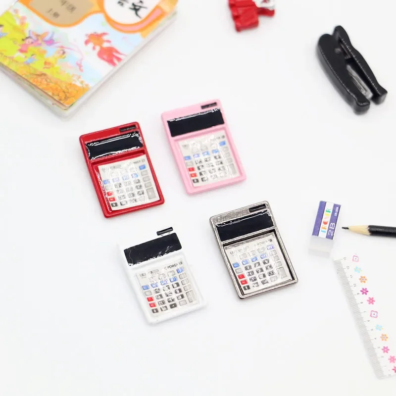 Dollhouse Mini Calculator Stapler Clip Replica 1:12 1:6 Miniatures Classroom Pocket Dollhouse Models Doll Accessories Home Decor