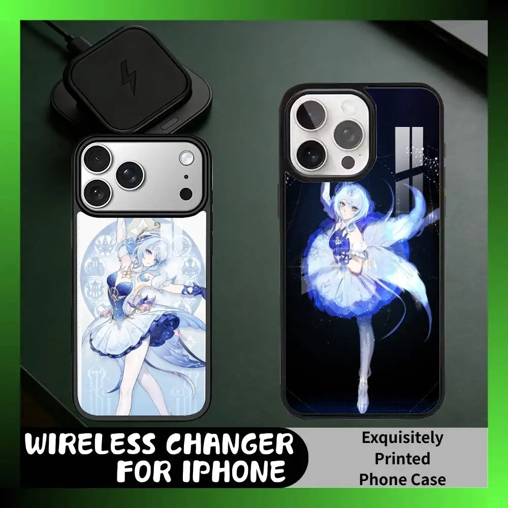 White Swan Odette G-Genshin Phone Case For iPhone17,16,15,14,13 Plus,Pro Max Magnetic For Magsafe Wireless Charging