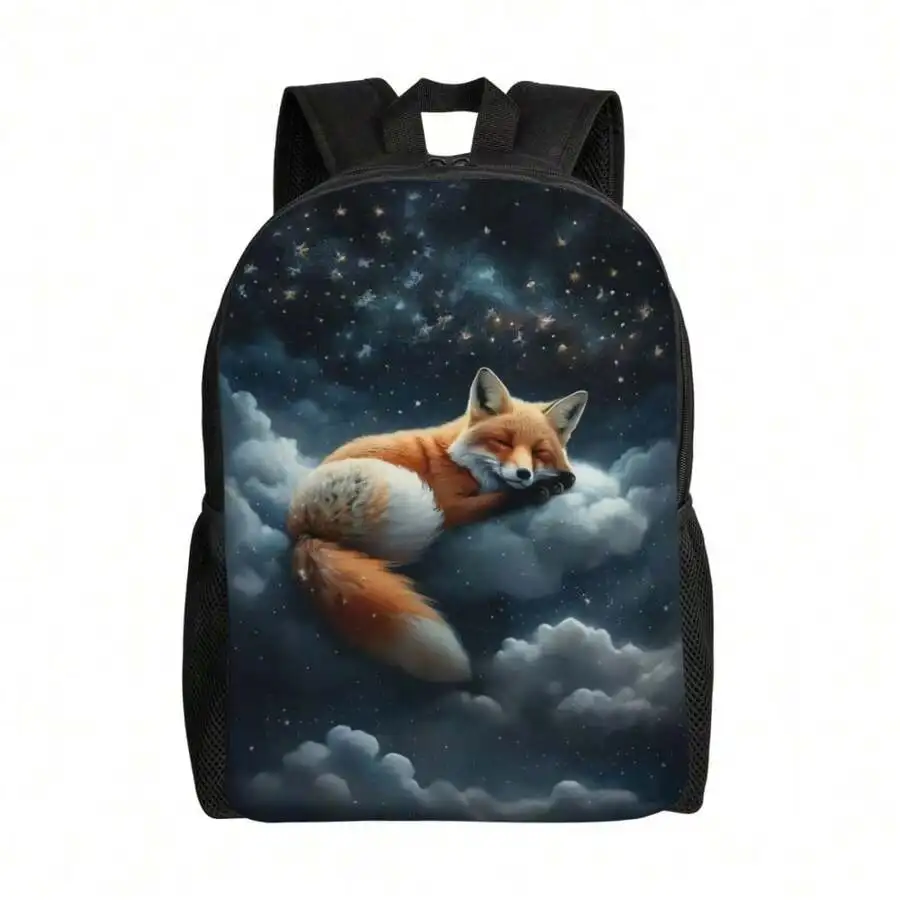 

Sleeping Fox Print Backpack For Adults Laptop Tablet Travel Shoulder Bag