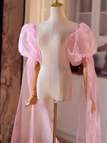 New pink prom performance dance wrap shawl evening dress Diy accessories sleeve