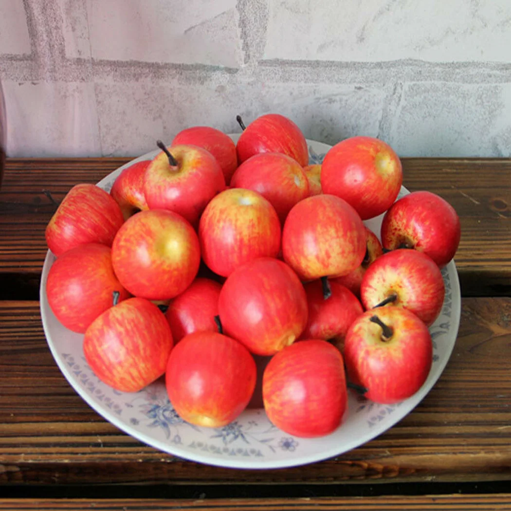 Mini manzanas de espuma Artificial, simulación de fruta de imitación roja y verde, adornos artesanales, accesorios de fotografía, decoración del hogar para boda, 10 Uds.