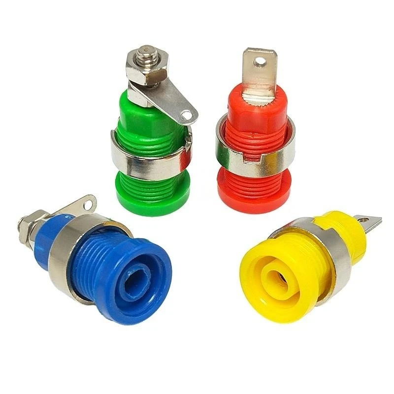 5PCS 4MM Banana socket insulating panel test plug socket 32A high current instrument terminal opening 12mm