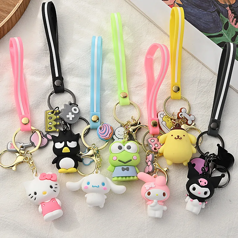 MINISO Cute Sanrio portachiavi personaggio dei cartoni animati portachiavi Hello Kitty My Melody Chrome Kerop Badtz-Maru Cainamoroll toys