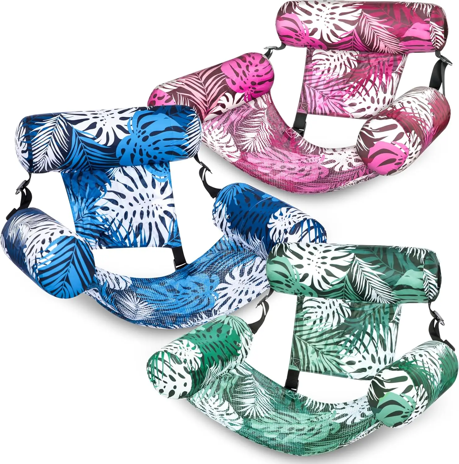 

Набор из 3 надувных шезлонгов, плавающие матрасы для взрослых для пляжа и летних водных развлечений