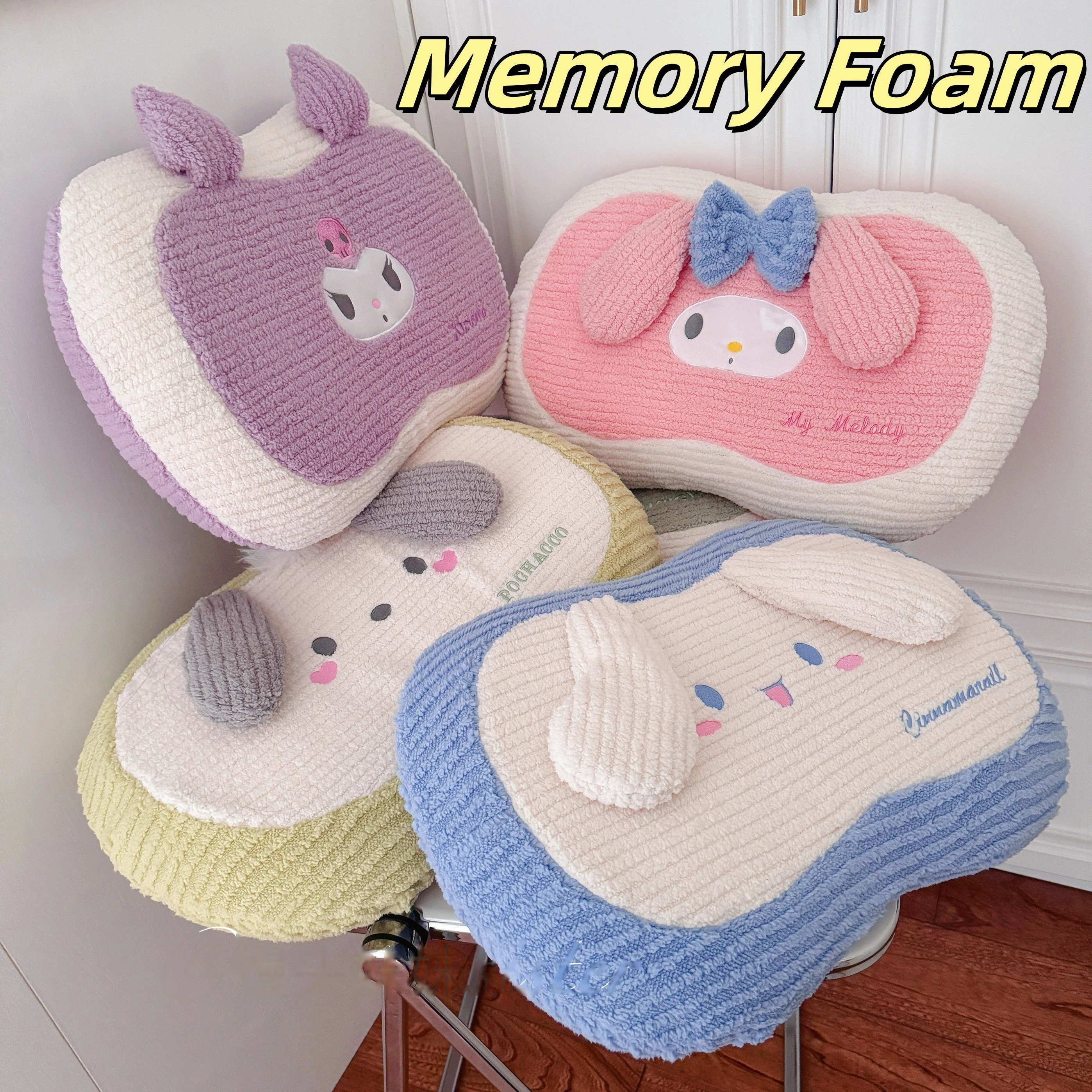 Memory Foam Comfortable Back Cushion Kuromi My Melody Cinnamoroll Cuddly Pillow Very Soft Sleeping Plushies Sofa Bed Xmas Gifts