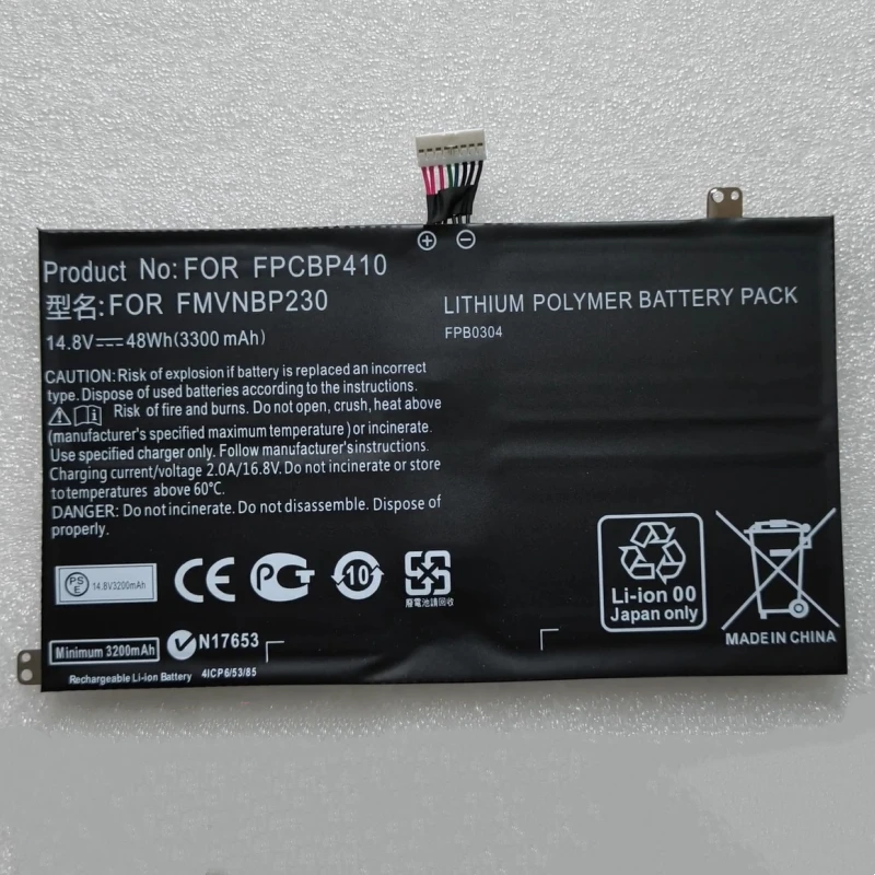 New FMVNBP230 FPCBP410 FPB0304 Laptop Battery 14.8V 48Wh 3300mAh For Fujitsu Lifebook U554 U574 UH554 UH574