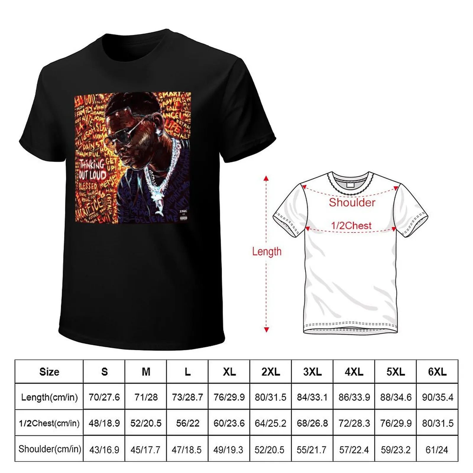 Thinking Out Loud - Young dolph T-Shirt Basic Solid Color Casual Tee Shirt