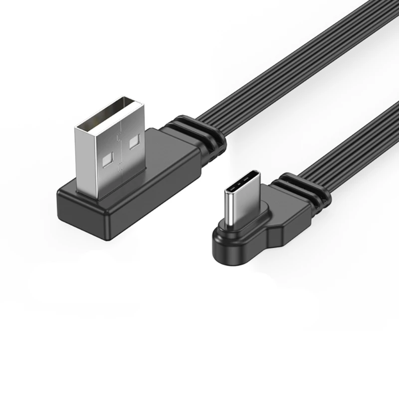 10CM-100CM Flat Flexible straight&Up & Down & Left & Right Angled 90 Degree Usb Male to Type C Male charging and Data Cable