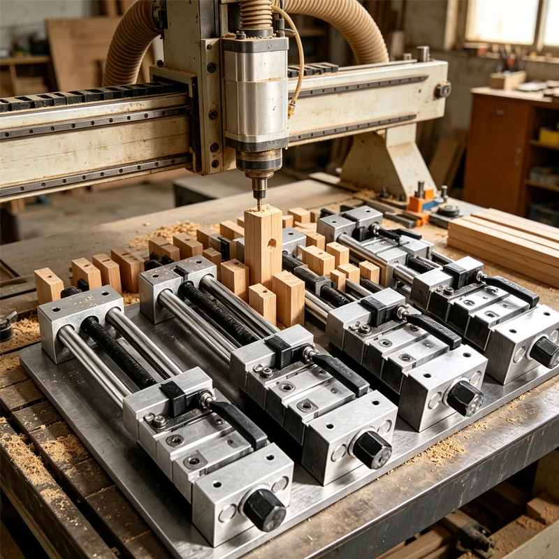 Multi-Station Bench Vise, Precision Parallel Jaw Flat Nose Vise Milling & Drilling Machine Workholding Fixture for CNC Machining