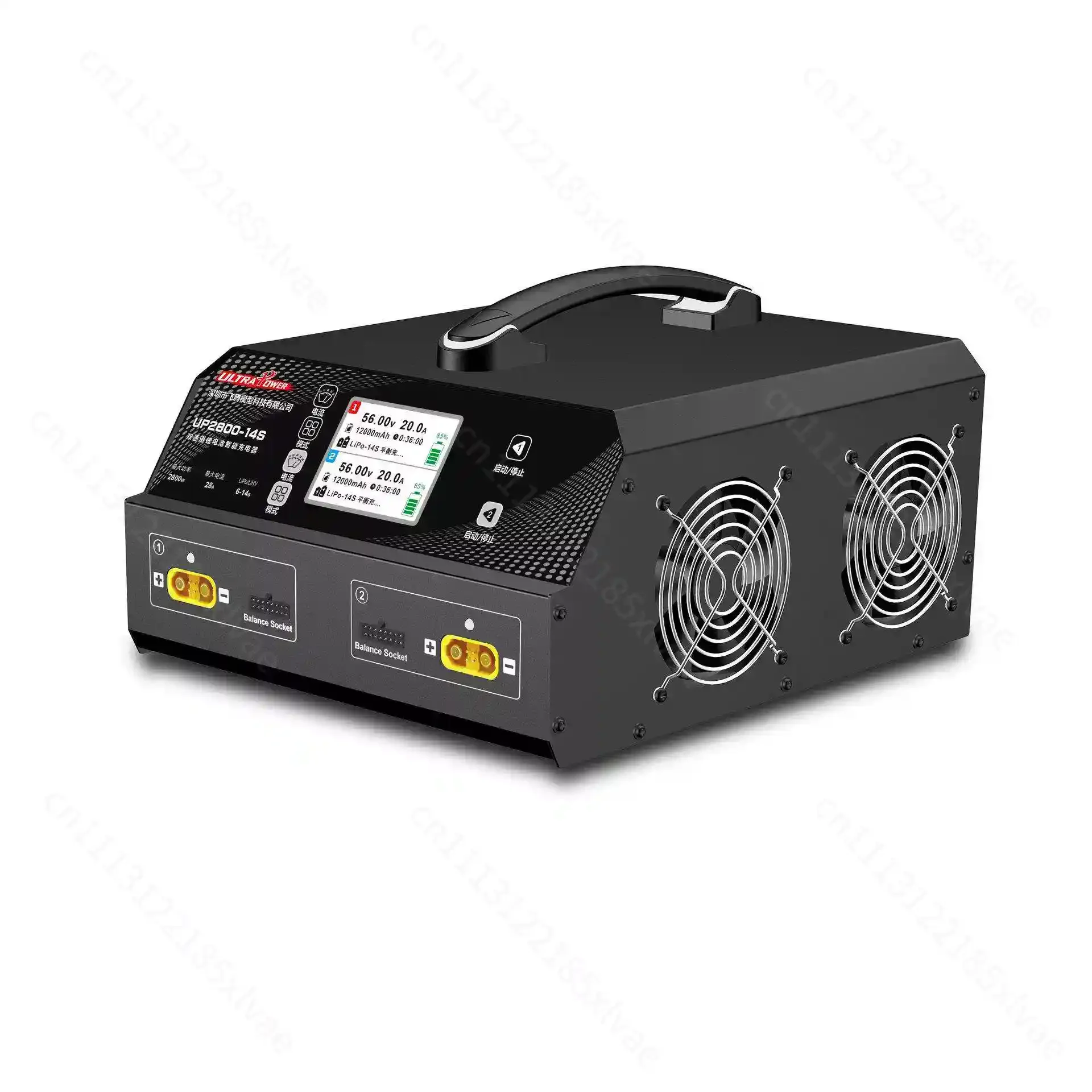Smart Charger 2800W Smart Charger UP2800, Dual Port 6-14S LiPo Battery Fast Charger Balance Charging for Agriculture