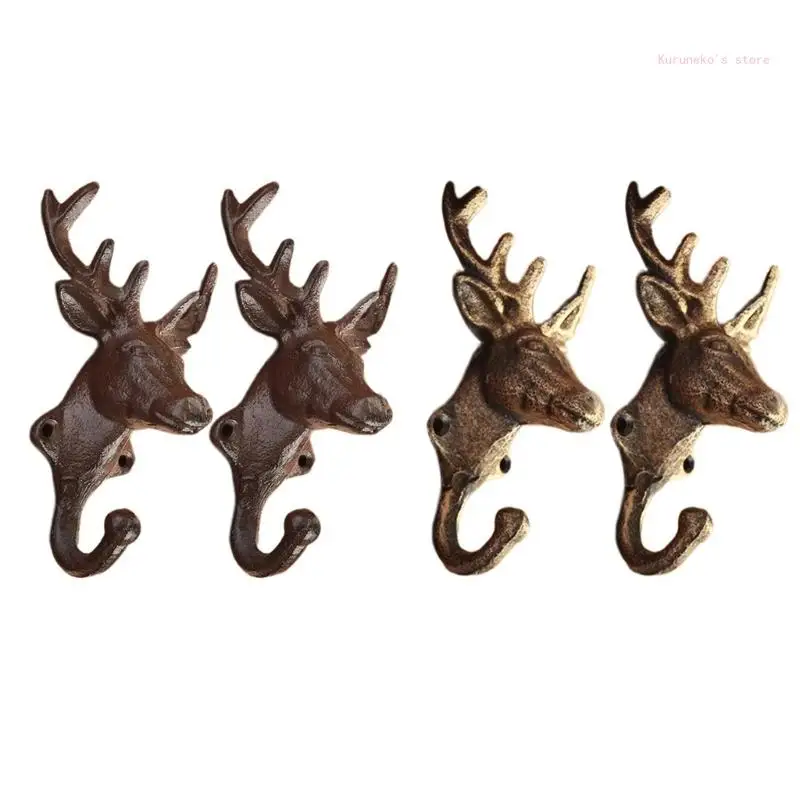 

Set of 2 Sturdy Iron Antler Wall Hangers for Coat Towels Home Decoration