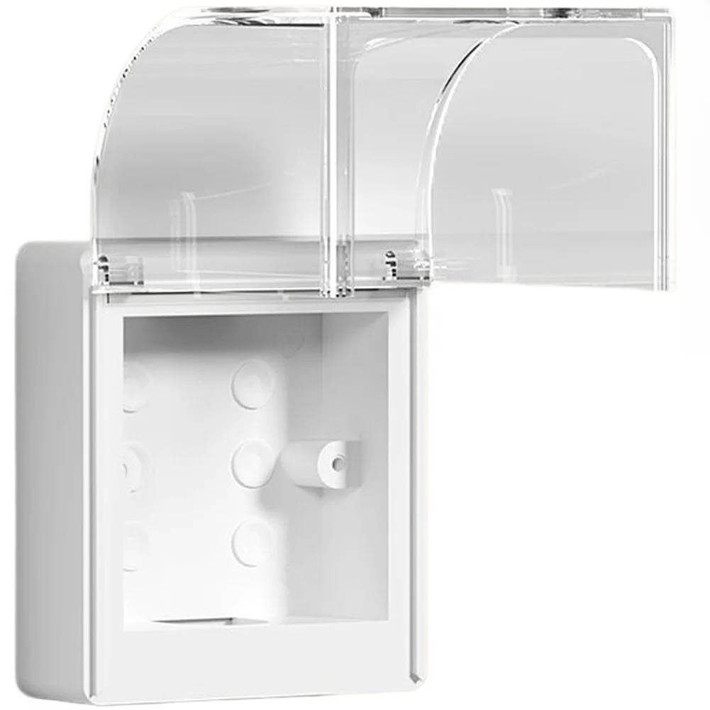 Waterproof 86 Type For SURFACE Mount Socket Box 2pcs with Cover for Wet Areas ABS Material 115x100x101mm White Transparent Black