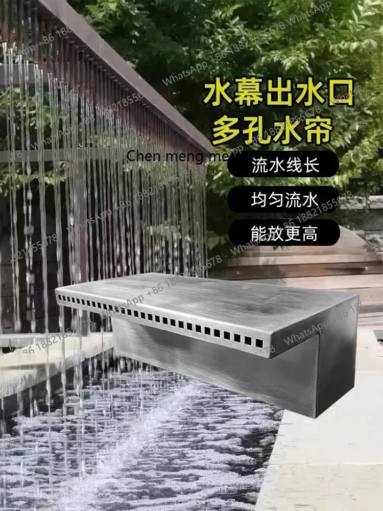 

Hot sales Stainless steel water outlet courtyard garden fish pond landscaping water curtain wall water wall decoration