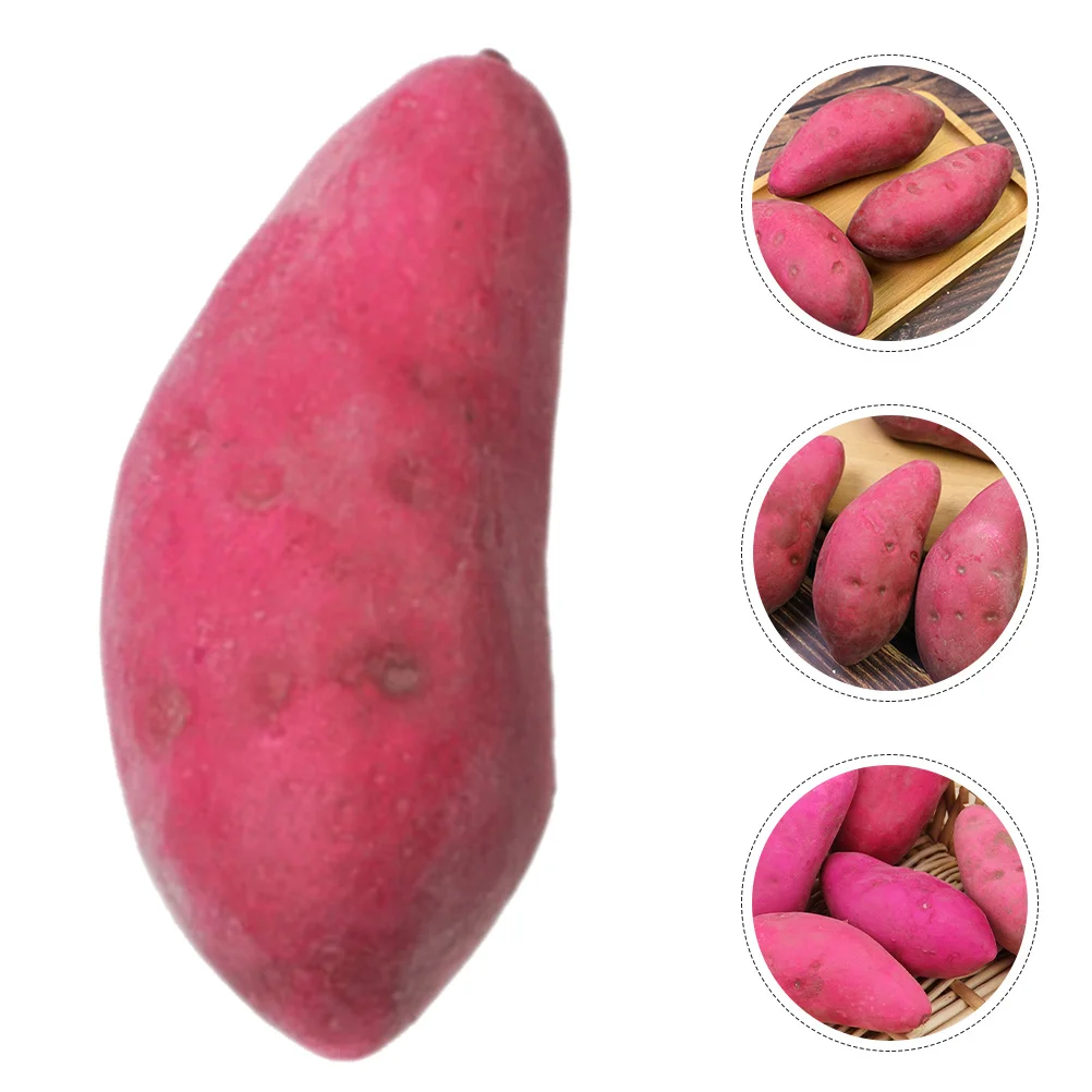 

3Pcs Artificial Sweet Potato Lifelike Foam Vegetable for Store Display Basket Decor Photo Props Home Decoration