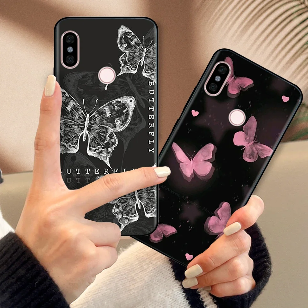 حافظة فاخرة لهاتف Redmi Note 5 Pro منقوشة للحماية الكاملة من السيليكون السائل الناعم غطاء كرتوني لهاتف Xiaomi Redmi Note 5 Pro Note 5