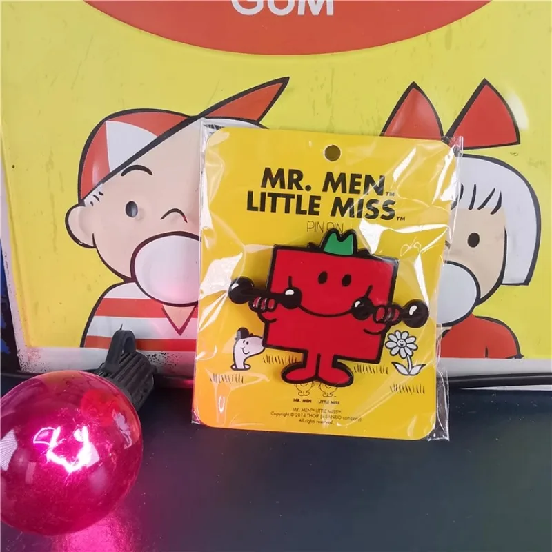 Originale Disney Mr.Men and Little Miss Anime Figure Cute Alloy smalto Badge spilla Kawaii Figure Toys Collection Gift