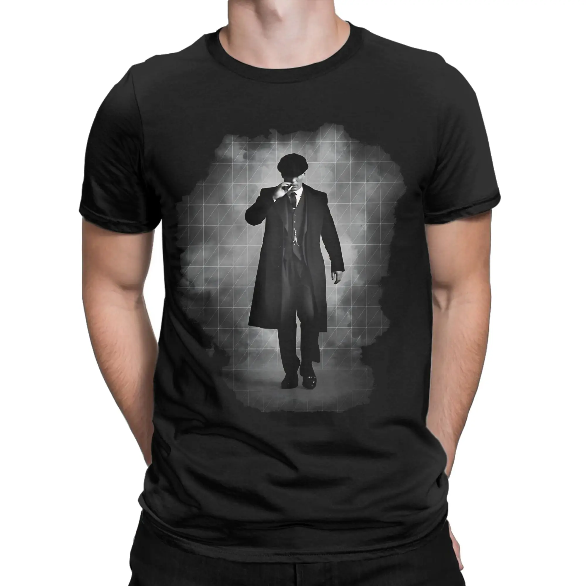 Streetwear T-Shirt Tommy walks and smokes Peakys Blinders Cotton T Shirts  Leisure Tshirt for Mens Summer Short Sleeve Top Tees