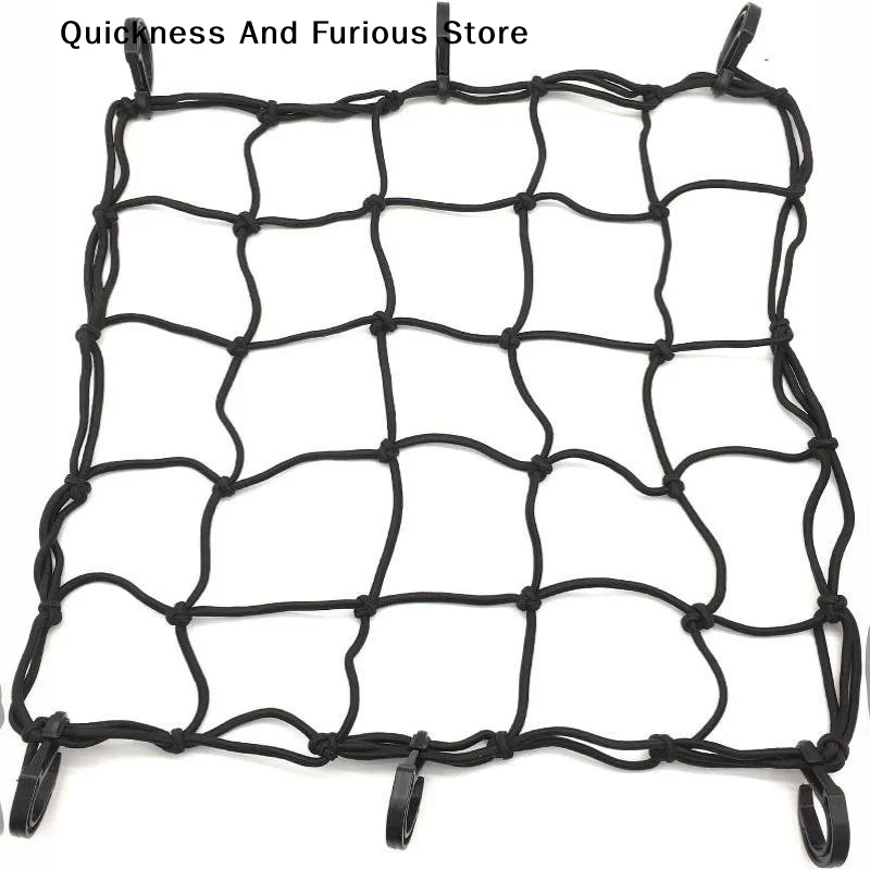 【MO】1x Motorcycle Luggage Net Bike 6 Hooks Hold Down Fuel Tank Luggage Mesh Web Bungee Black Motorcycle Bike Tank Car Styling