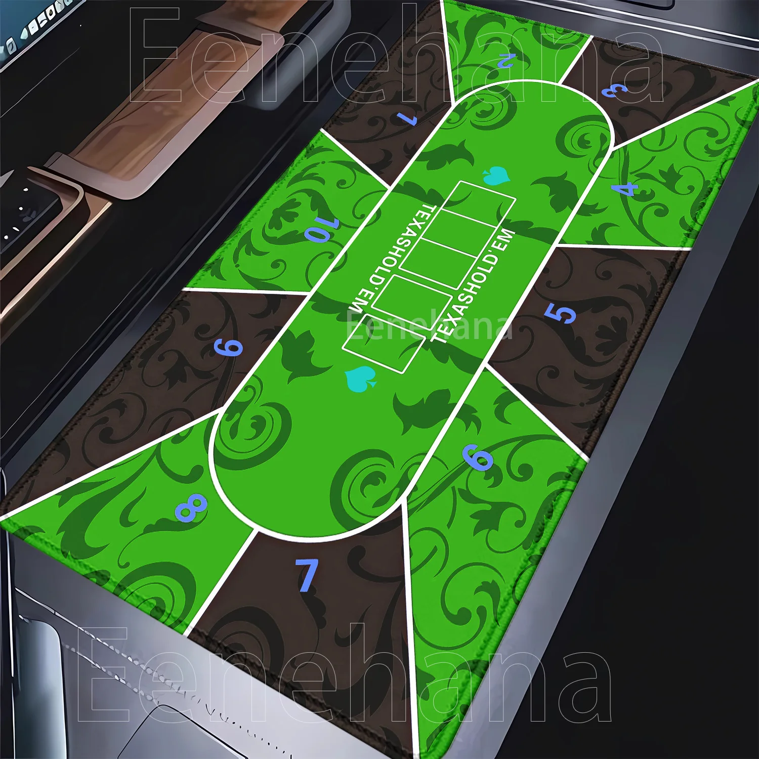 

Коврик для мыши Texas Hold’em poker, резиновый нескользящий игровой коврик XXL, настольный коврик для мыши с HD-печатью, оверлок, развлекательный коврик для настольной игры