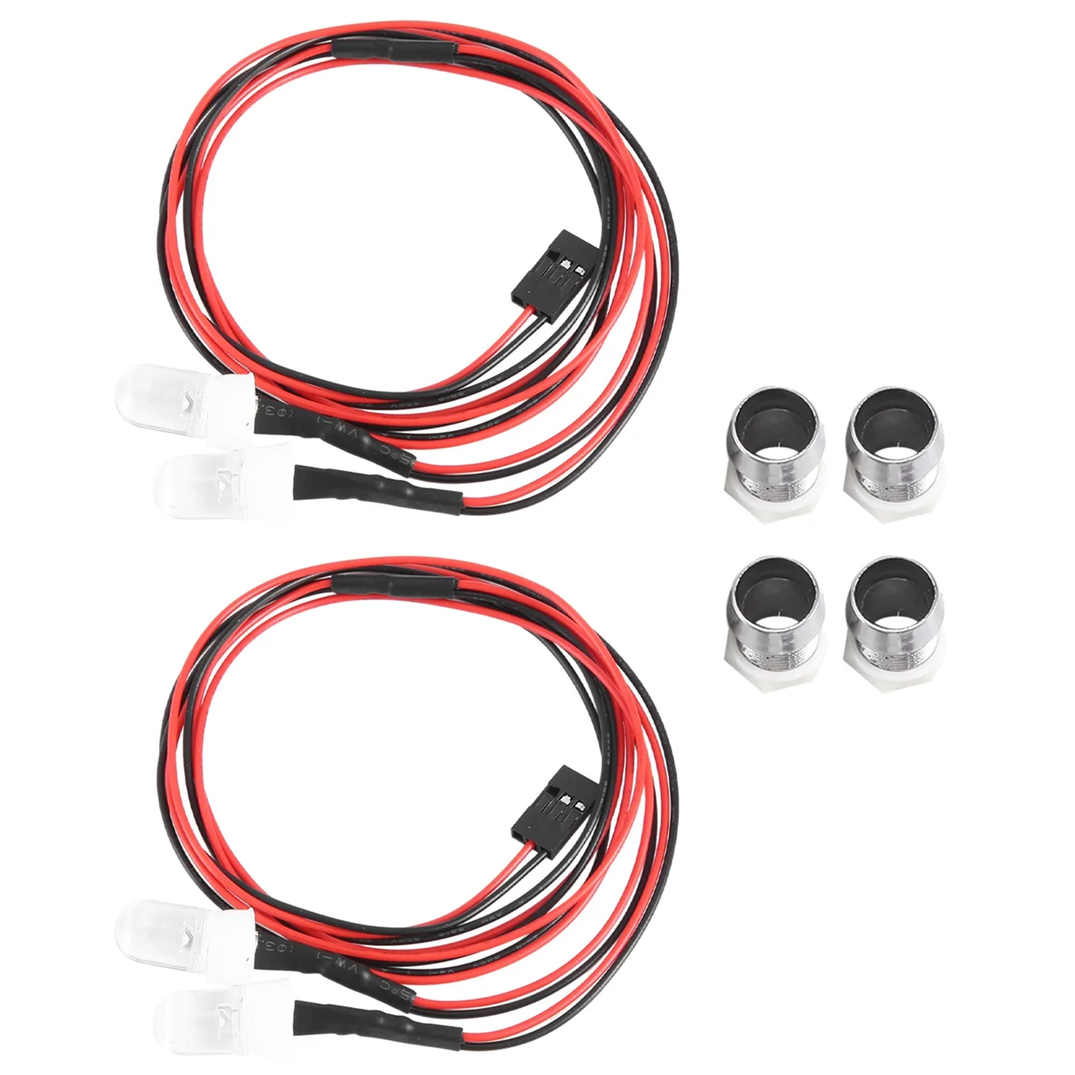 RC Car Lights 3-9V Light Set Headlight Head Light Lamps for 1/5 1/8 1/10 1/12 1/14 RC Model Car Truck LED, 2 Red 8mm