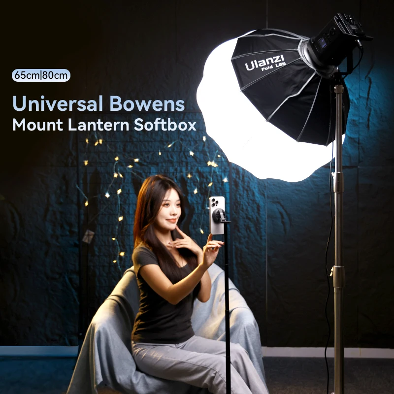 Ulanzi 65cm/80cm Universal Bowens Mount Lantern Softball  Quick Installation Lantern Softball for Fill Light