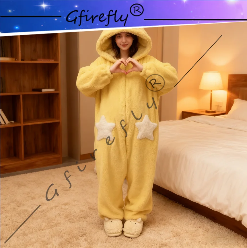 

CardCaptorSakura Kero Character One-piece Winter Pajamas Coral Fleece Cute Thickened Cartoon Home Wear
