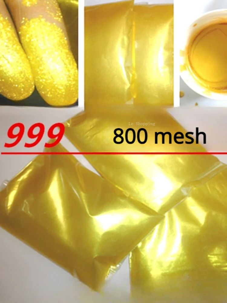 50g Złoty proszek nie blaknie Super jasny 800 mesh Pure Gold Flash Pearl Powder Temple Buddha Plaque Penmanship Tinting Pigment