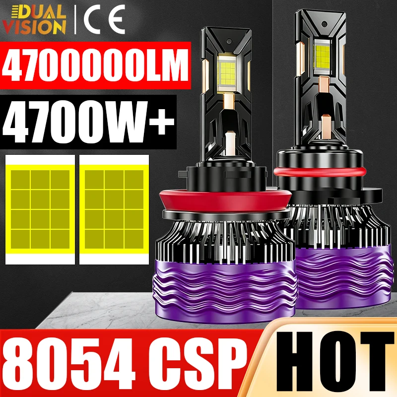 

4700W 4700000LM H7 Светодиодные фары Canbus H8 H9 H11 9005 HB3 9006 HB4 9012 HIR2 Турболампы Высокая мощность 9084 CSP Светодиодные автомобильные фары