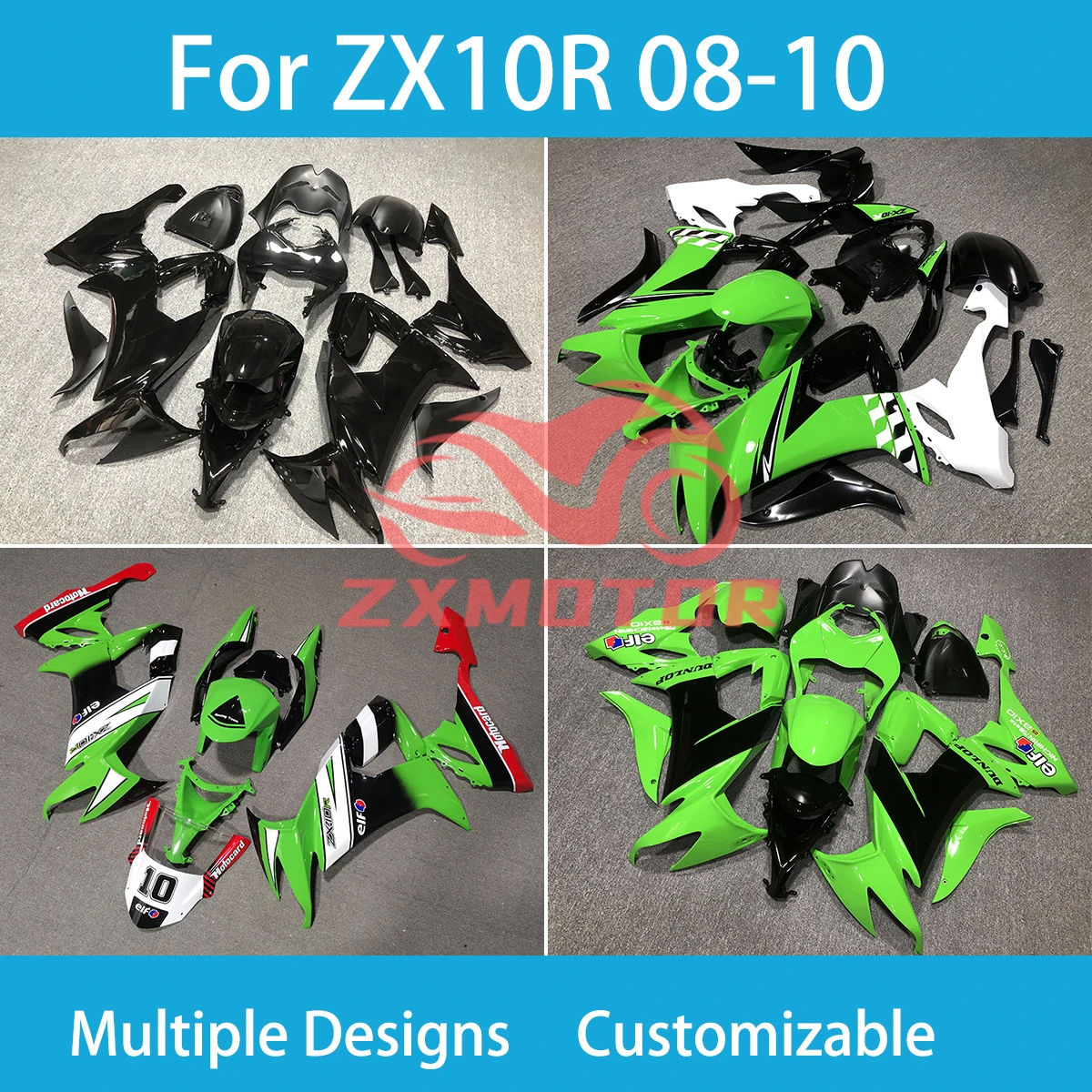 Fairing Kit for Kawasaki Ninja ZX10R 2008 2009 2010 Refitting Rebuild Motorcycle Customized Fairings ZX 10R 08 09 10