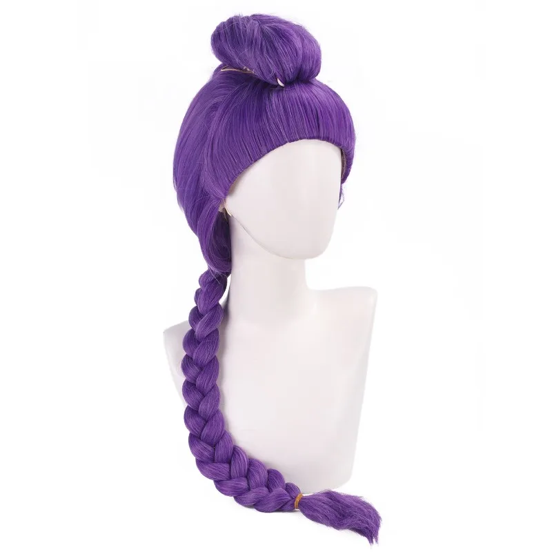 2025 K-pop Demon Hunter Group Rumi Cosplay Wig | Clip-In Ponytail with Tiger Clip & Adjustable Tie, Character Hairstyle for Kids