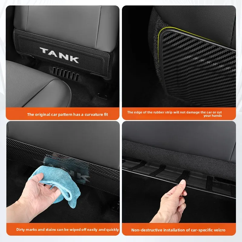 Suitable for Great Wall Tank 400Hi4-T Seat Anti-Kick Pad Stainless Steel Anti-Kick Cover Rear Guard Plate Interior Stainless Steel Anti-Wear Plate