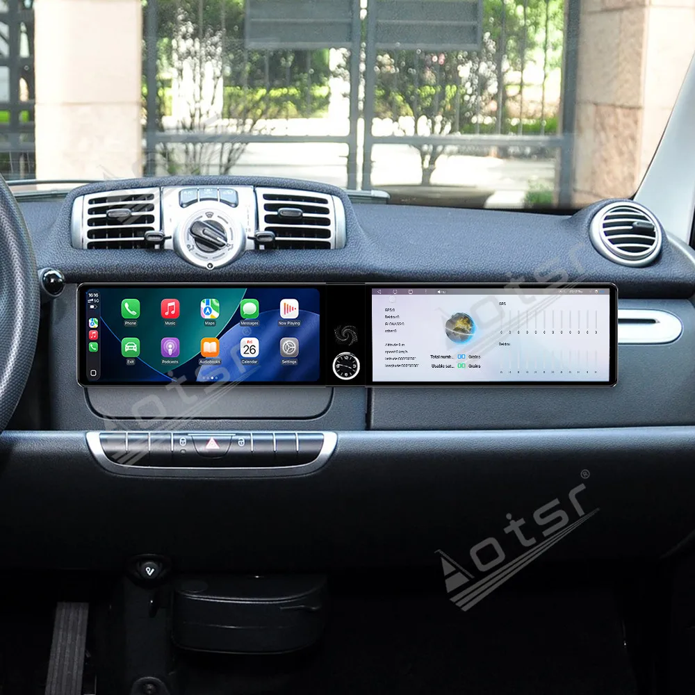 Luxury Dual 12.3 Inch HD Car Media For Mercedes-Benz Smart 2011-2015 CarPlay GPS Navi Android 13 Smooth Interior Retrofit Parts
