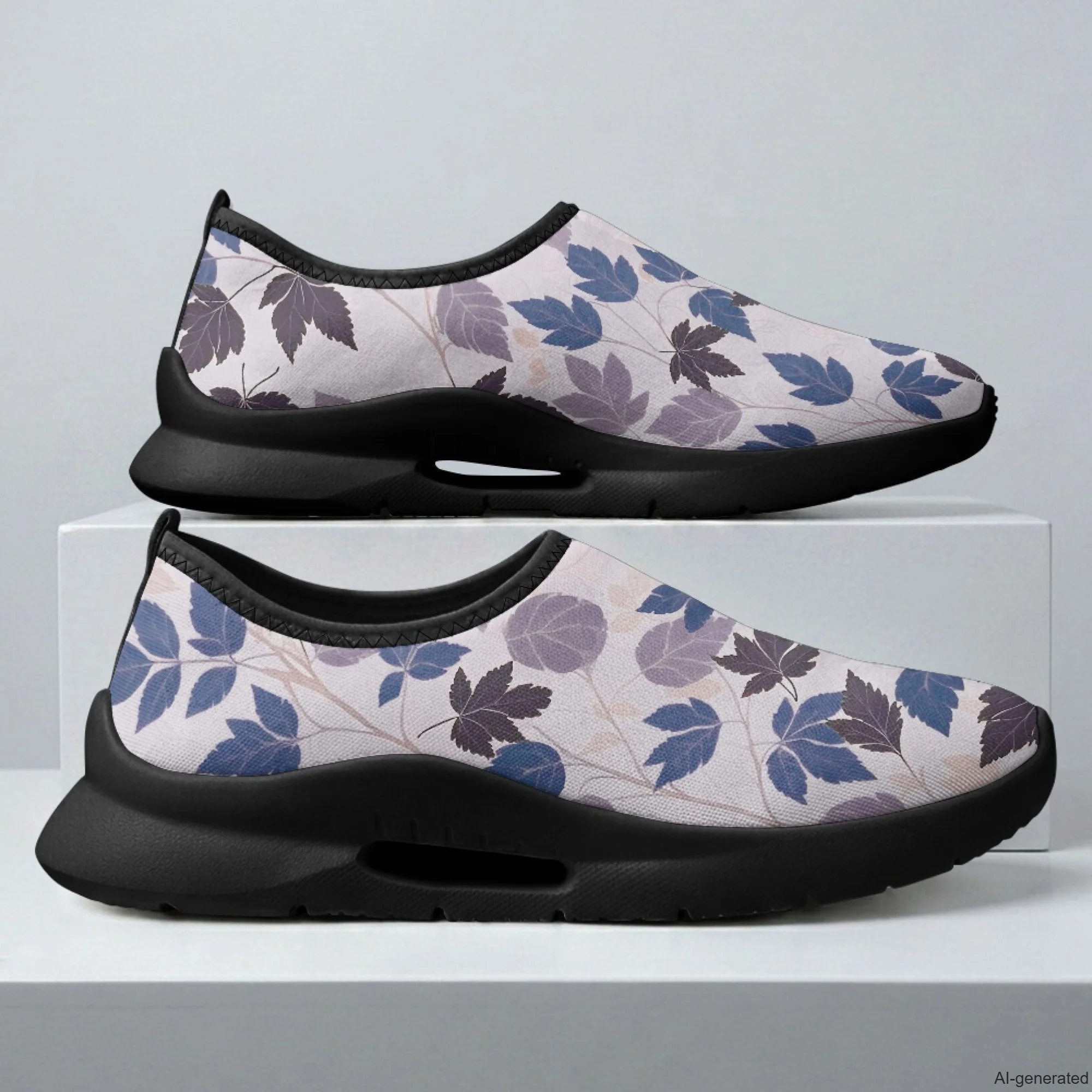 XIXIRIMIDO Mens Casual Shoes Slip On Walking Sneakers Women Gym Workout Shoes Leaf Print Breathable Mesh Shoes 35-48