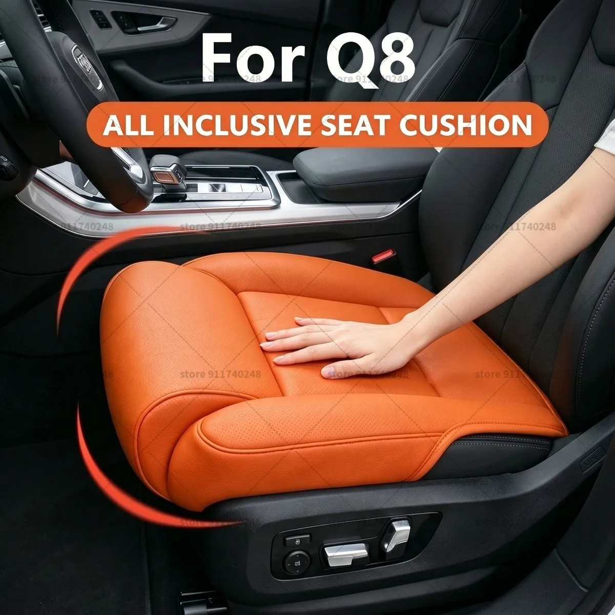 

For Audi Q8 Seat Leg Support Extension Cushion Thigh Support Pillow Memory Foam Leather Leg Extender Interior Accessories