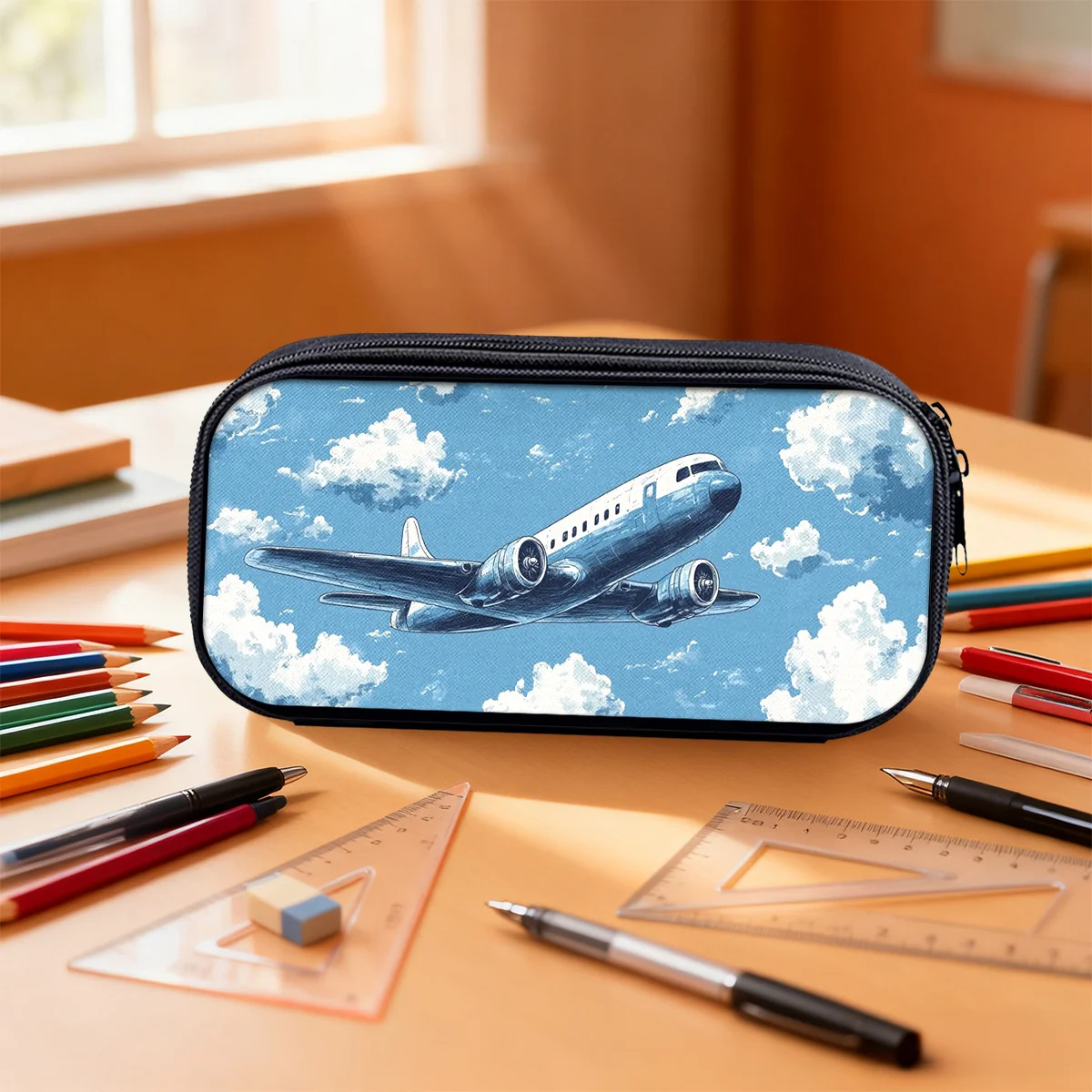 Pencil Case Large Storing Pens and Pencils Pouch Zippered Section, High Quality Materials,Ideal Gift for Stationery Lovers