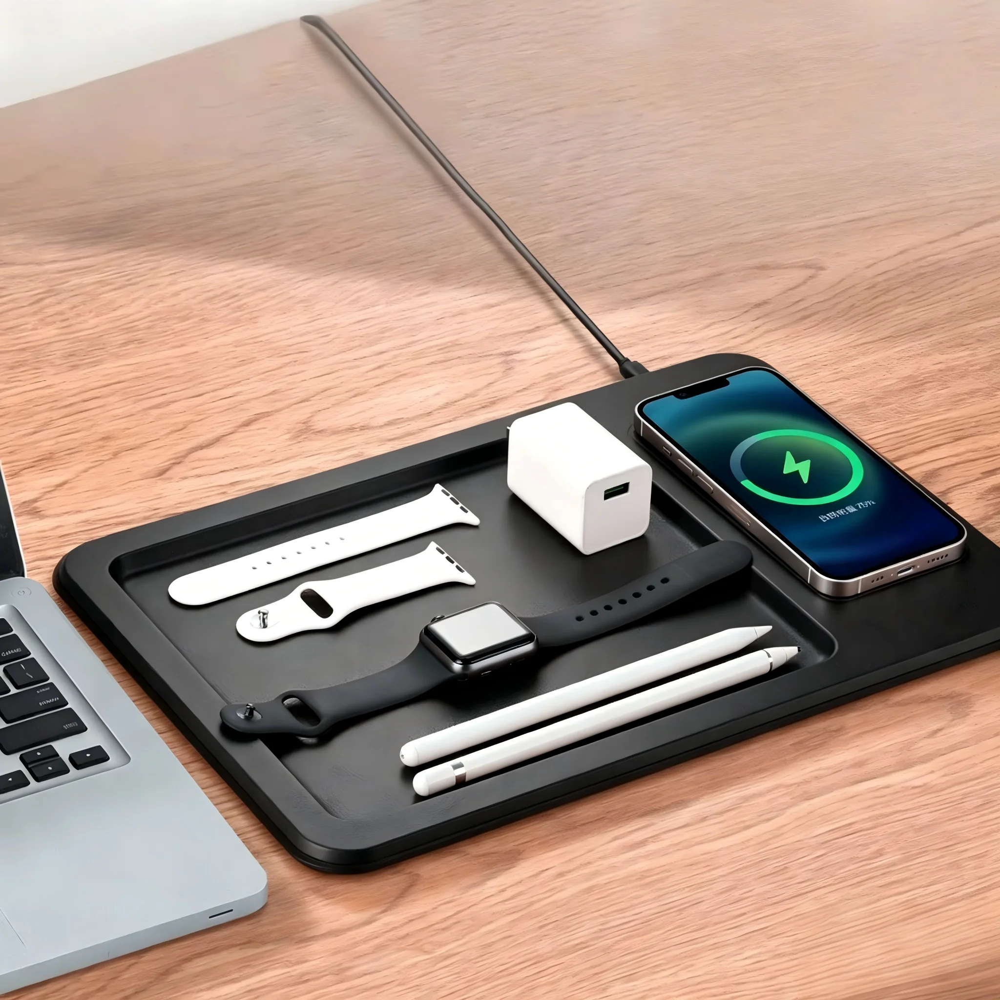 15W Fast Wireless Charger 3 in 1 Charging Station For iPhone 15 14 Samsung Galaxy Watch AirPods Desktop Charger Dock Stand