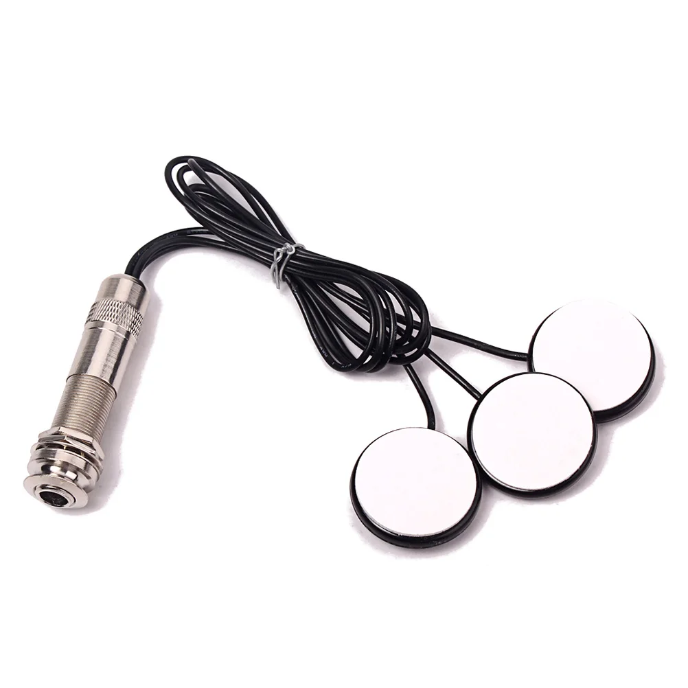 

Black 3 Sensor Piezo Transducer Pickup For Acoustic Guitar Single Track 6.35Mm Jack Live Performance Use