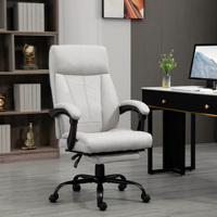 office chair with massage function,ergonomic executive chair with height-adjustable footrest,light grey for office & home office