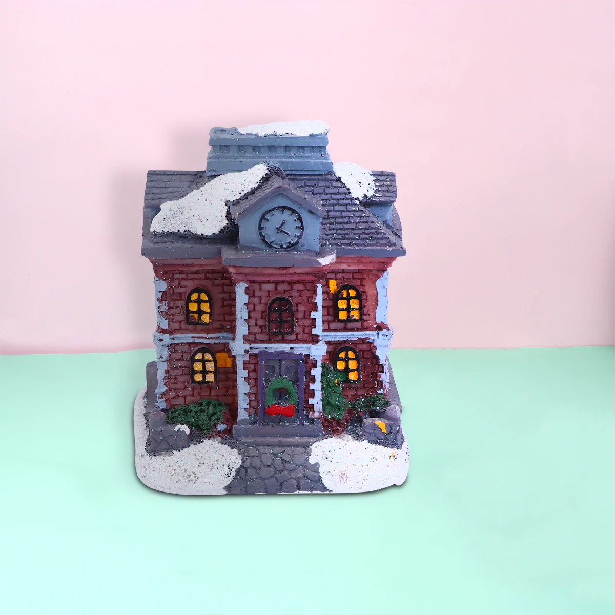 

Resin Christmas Glowing House Decoration Festive Lodge Craft Aesthetic Photo Prop Brighten Up Party Events Home Office Bar