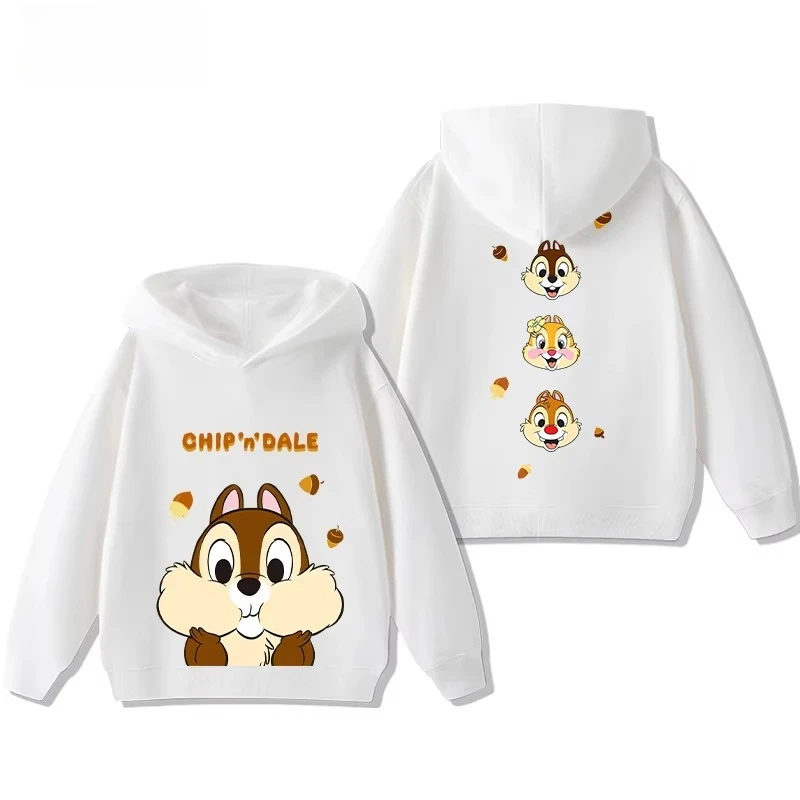 ดิสนีย์ ชิปมังค์ บราเธอร์ส ชิป เดลเสื้อฮู้ดแฟชั่นลำลองสำหรับผู้หญิงฤดูใบไม้ร่วง/ฤดูหนาวพิมพ์ลายน่ารัก