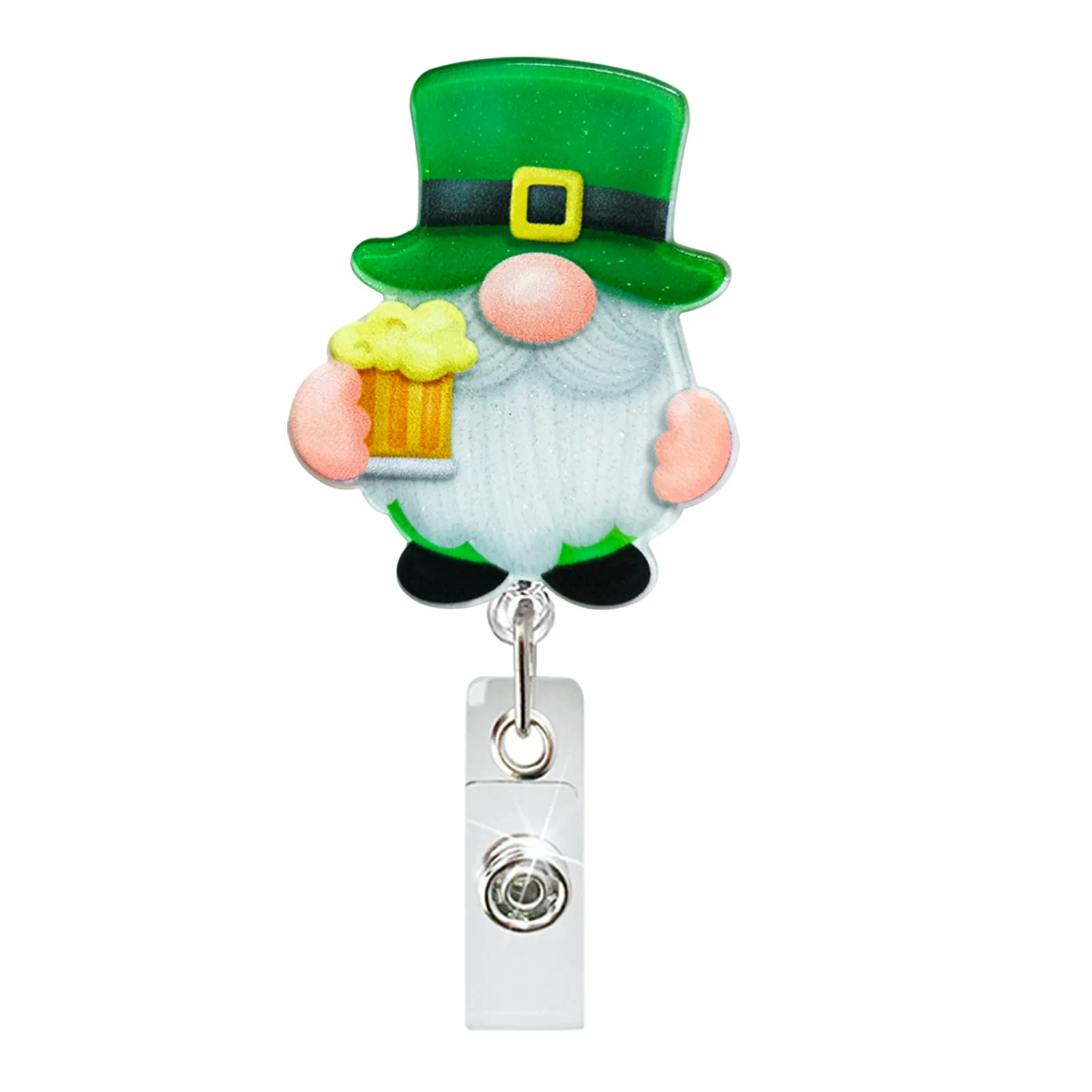 St. Patrick's Day Theme Clover Badge Reel, Nurse Badge Reel, Holiday Retractable Badge, Holiday ID Badge Holder