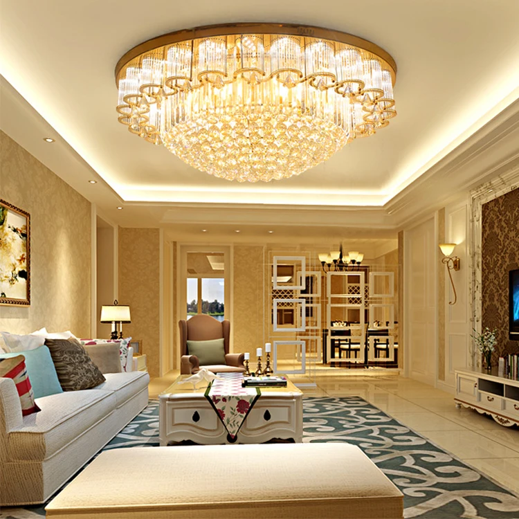 

Luxury Led Round Crystal Chandelier Design Living Room Home Decor Lighting Decorating Ceiling Lamp for Indoor Home Lighting