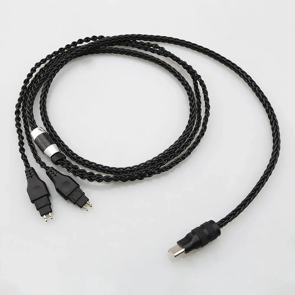 Hifi 8core banhado a prata occ fone de ouvido cabo de atualização TYPE-C usb para hd580 hd600 hd650 hd25 hd660s hd565 hd545 hd535 fone de ouvido