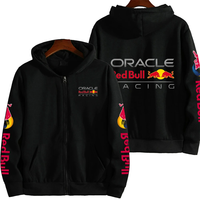 Autumn Red Bull Zipper Hoodie Solid Color Korean Fashion Men's Sweatshirt Long Sleeve Top Drawstring Pocket Loose Red Bull Hoodi