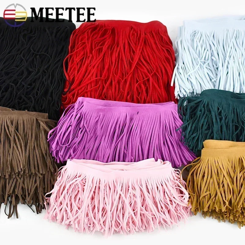 5M 10-15cm Length Leather Suede Tassel Lace Leathers Ribbon Fringe for Bag Clothing Sewing Accessories Manual Decoration Trim